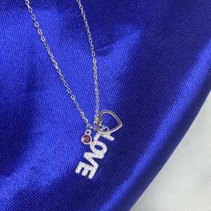 COLLAR CORAZON LOVE FIUSHIA